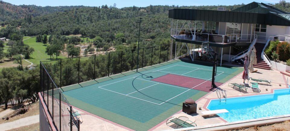 Backyard Sport Court Basketball and Pickleball Court