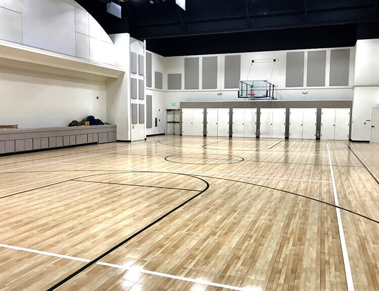 indoor school basketball court